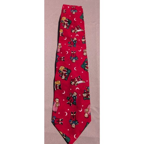 Buckingham Tradition Quality Christmas Holiday Red Tie Reindeer Red Tie 3.25" - Picture 1 of 3
